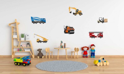 Autocolant Masini pentru Constructie - 60x120 cm foto