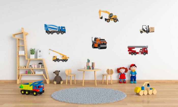 Autocolant Masini pentru Constructie - 60x120 cm