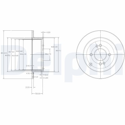 DELPHI BG4097 Disc frana foto