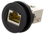 Soclu RJ45 negru har-port &Oslash;22mm IP20