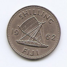 Fiji 1 Shilling 1962 - Elizabeth II - Cupru-nichel, B11, 23.5 mm KM-23 (3)