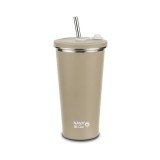 Cana termica cu pai din otel inoxidabil, Nava We care, 500 ml, bej FitLine Training