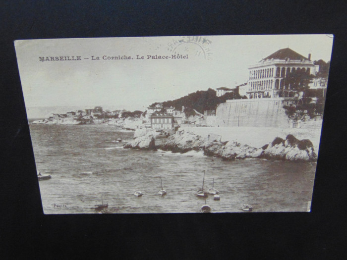 C.P. FRANTA -MARSEILLE -LA CORNICHE .LE PALACE-HOTEL -CIRCULATA 1929