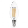 BEC LED E14 6W CU FILAMENT 3000K ALB CALD, V-TAC