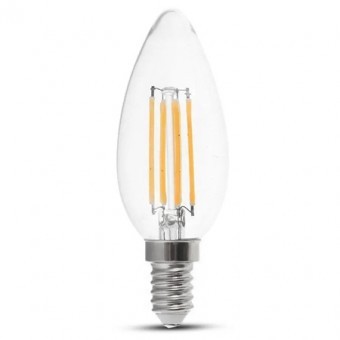 BEC LED E14 6W CU FILAMENT 3000K ALB CALD foto