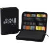 Set Carioci pe Baza de Apa, Cyrax, 2 in 1, pentru Pictura, Caligrafie, 60 Culori, Penar Negru, Corp Carioca Negru, 26.5 x 17.5 x 4.5 cm, Multicolor
