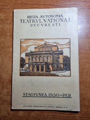 program teatrul national bucuresti stagiunea 1930-1931-reclame vechi,fintesteanu foto