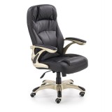 Scaun directorial HM Carlos, Piele ecologica perforata, Roti cauciucate, Inaltime ajustabila, Mecanism multiblock, 136 Kg, Negru