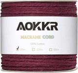 Sul de ata pentru macrame Aokkr, bumbac, visiniu, 100 m