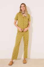 women&#039;secret pijamale de bumbac femei, culoarea verde, bumbac, 4859408