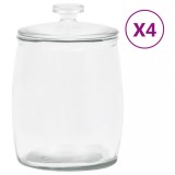 Cumpara ieftin Borcane de depozitare din sticlă, capac, 4 buc., 8000 ml