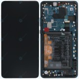 Huawei Mate 20 X 5G (EVR-N29) Capac frontal al modulului de afișare + LCD + digitizer + baterie verde smarald 02352UXT