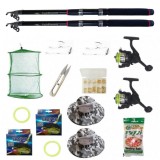 Set 2 lansete Ultra Carp 2.4m, doua mulinete BH200, gute, palarii, monturi, pufuleti si accesorii