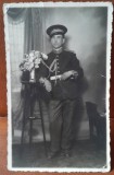 Fotografie tip carte postala, militar, perioada interbelica