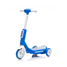 Trotineta electrica cu aburi si lumini pentru copii, cu 3 roti, stabila, Kinderauto Aquamist, 30W, 6V 4.5Ah, alb cu albastru