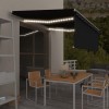 VidaXL Copertină retractabilă manual cu stor&amp;LED, antracit, 4,5x3 m