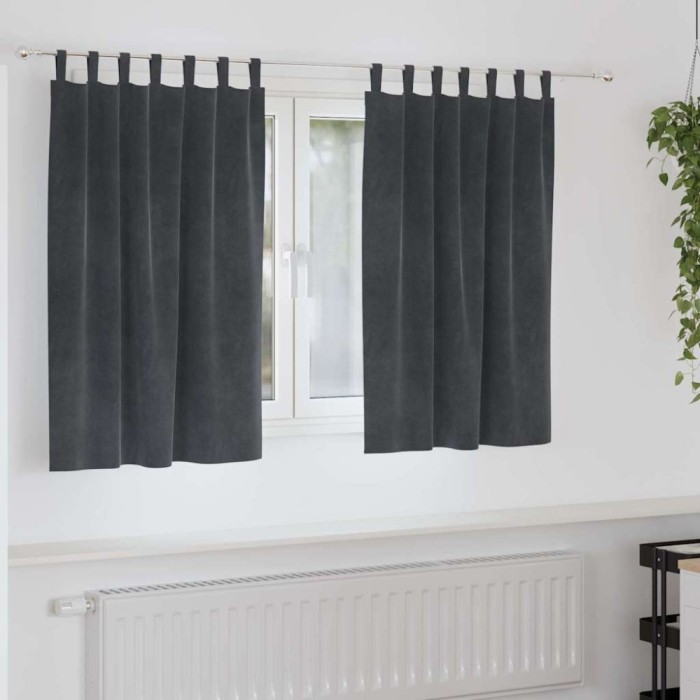 vidaXL Draperii opace cu agățătoare, 2 buc., gri deschis, catifea