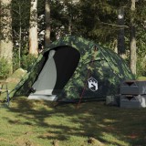 VidaXL Cort de camping tunel pentru 2 persoane, camuflaj, impermeabil