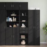 Dulap depozitare slim negru 45x42,5x225 cm lemn prelucrat