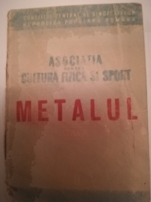 Anii 50 Carnet sportiv METALUL &amp;Icirc;ntreprinderea Boleslaw Bierut comunism Bucuresti foto