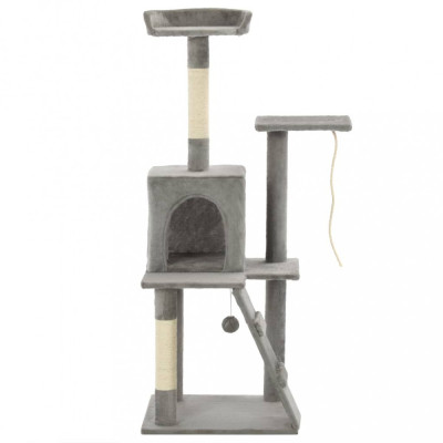 Ansamblu pisici, st&amp;acirc;lpi cu funie de sisal, 120 cm, gri foto
