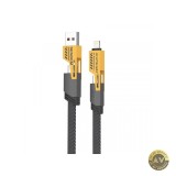 Cablu Date si Incarcare USB-A / USB-C - Lightning / USB-C Sendem M84 4in1 65W 1m Galben