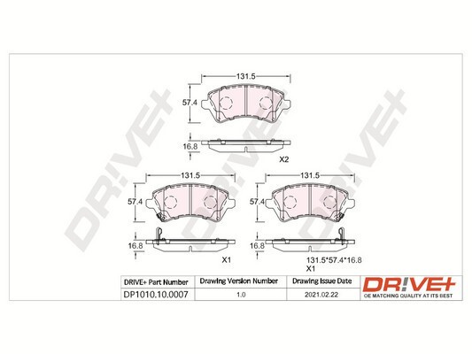 Dr!ve+ DP1010.10.0007 set placute frana,frana disc