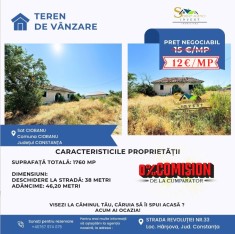 Teren de v&acirc;nzare &ndash; Sat Ciobanu, comuna Ciobanu, județul Constanța
