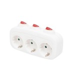 Distribuitor 3 prize SCHUKO cu protectie cu intrerupator individual alb TPF 3K, Home By Somogyi