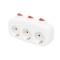 Distribuitor 3 prize SCHUKO cu protectie cu intrerupator individual alb TPF 3K