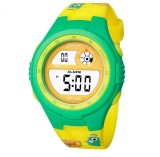 Cumpara ieftin Ceas digital de copii, Mingrui MR2117LK, model frog, data, iluminare, rezistent la apa 30 metri, verde