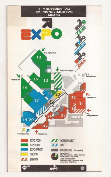 Italia- Pliant turistic, Milano Expo 1993