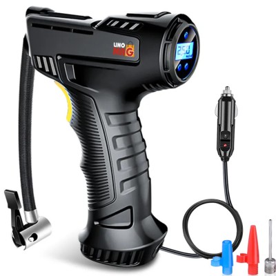 Mini Compresor Auto Portabil Tip Pistol, Linomag&amp;reg;, Cablu 3m, 10 BAR / 150 PSI, Display Digital, Lampa LED foto