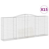 Cumpara ieftin Cos gabion arcuit, 15 buc, 400x50x160/180 cm, fier galvanizat