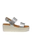 Geox sandale de piele D XAND 2.2S femei, culoarea argintiu, toc pana, D45M1A 000CF C1007