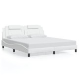 Cumpara ieftin Cadru de pat, Viana, fara saltea, alb, 180x200 cm, piele ecologica