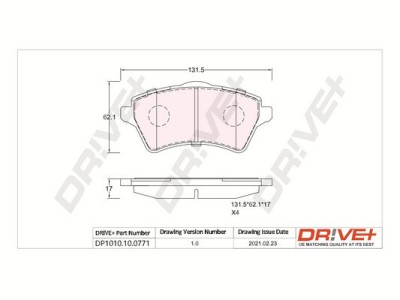 Dr!ve+ DP1010.10.0771 set placute frana,frana disc foto