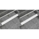 VidaXL Rigolă liniară de duș 2 buc. 930x140 mm oțel inoxidabil bule