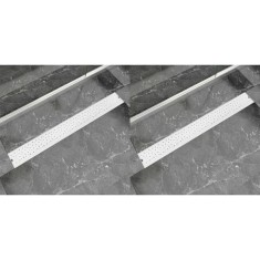 Rigolă liniară de duș 2 buc. 930x140 mm oțel inoxidabil bule