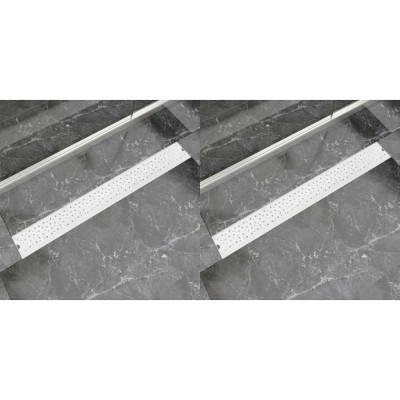 Rigolă liniară de duș 2 buc. 930x140 mm oțel inoxidabil bule foto