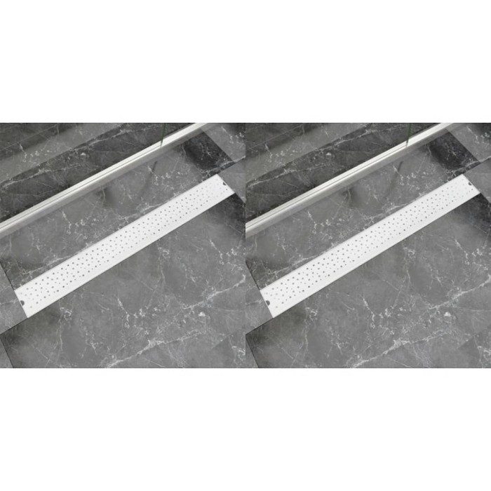 Rigolă liniară de duș 2 buc. 930x140 mm oțel inoxidabil bule