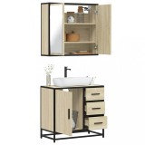 Set mobilier de baie, 2 piese, stejar sonoma, lemn prelucrat