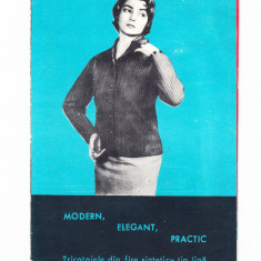 Reclama veche comunista Modern, elegant, practic - tricotaje din fire sintetice