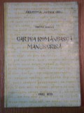 CARTEA ROMANEASCA MANUSCRISA-MIRCEA AVRAM SIBIU 1970