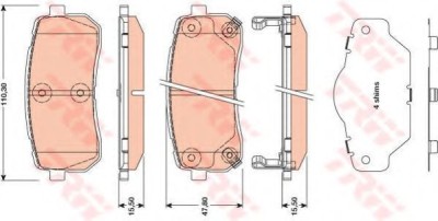 Set placute frana,frana disc HYUNDAI H-1 Starex (H300) caroserie (TQ) (2008 - 2016) TRW GDB3449 foto