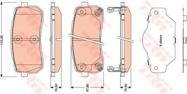 Set placute frana,frana disc HYUNDAI H-1 Starex (H300) caroserie (TQ) (2008 - 2016) TRW GDB3449