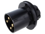 Conector alimentare AC trifazat AMPHENOL IP&amp;S 63A 4 pini soclu tată IP44