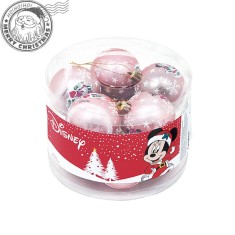 Set 10 globuri brad Craciun Minnie Mouse roz 6 cm foto