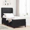 VidaXL Pat cu arcuri cu saltea cu headboard Negru 100 x 200 cm Catifea 3340864