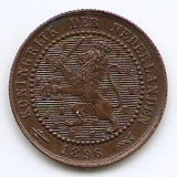 Olanda 1 Cent 1896 - Willem III / Wilhelmina , Bronz, 19 mm KM-107.2, Europa